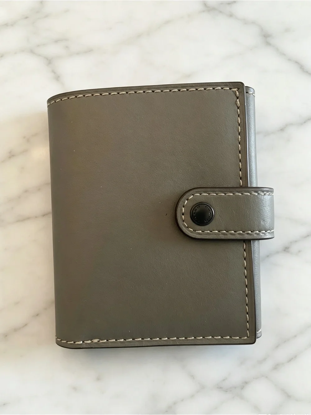 Coach 1941 Small Trifold Wallet Heather Grey Glovetanned Leather